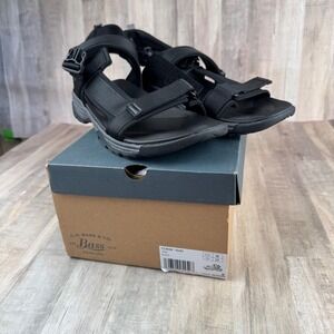 Bass Men's 12 Trek Black Sandals EUC with Box Hiking Outdoors Water